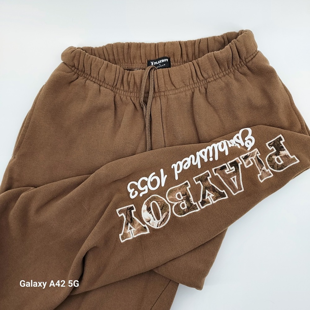 Playboy‎ by Pacsun Brown Sweatpants Established 1953 Logo Embroidered XS